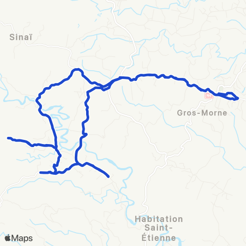 Martinique Transport - Zone Nord Gare routière Morne des Olives map
