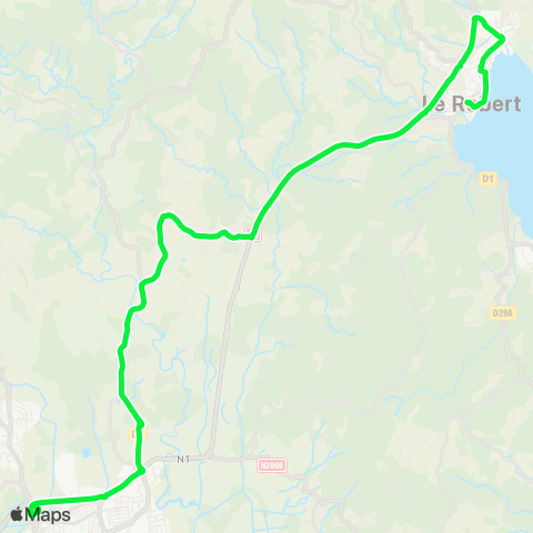 Martinique Transport - Zone Nord Place Courbaril - Mahault map