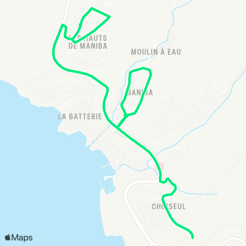 Martinique Transport - Zone Nord Case Pilote (Hauts de Maniba - Choiseul) map