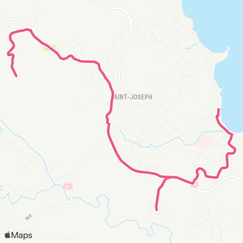 Martinique Transport - Zone Nord Trinité - Morne Poirier map