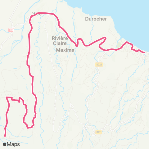 Martinique Transport - Zone Nord Lorrain Bourg Morne Capot map