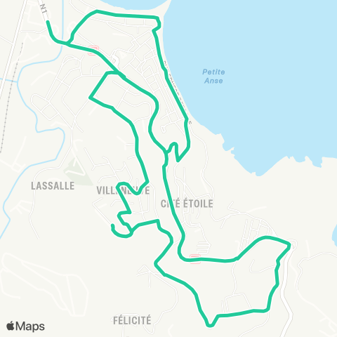 Martinique Transport - Zone Nord Sainte Marie - Villeneuve - Sainte Marie map