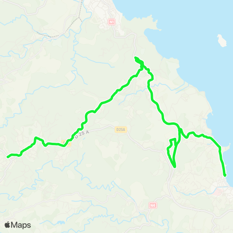 Martinique Transport - Zone Nord Trinité - Filao map