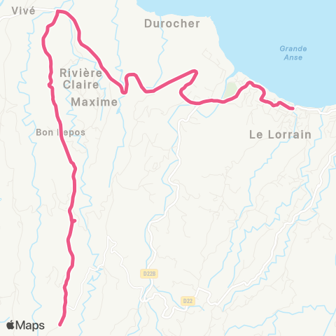 Martinique Transport - Zone Nord Maxime Bon repos map