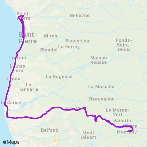 Martinique Transport - Zone Nord Morne Vert - Saint Pierre map