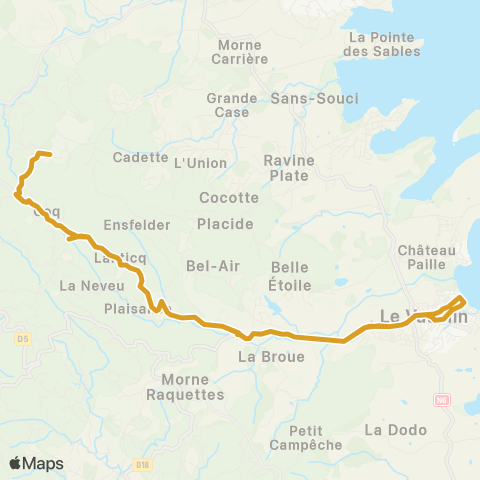 Martinique Transport - Zone Sud 35 map