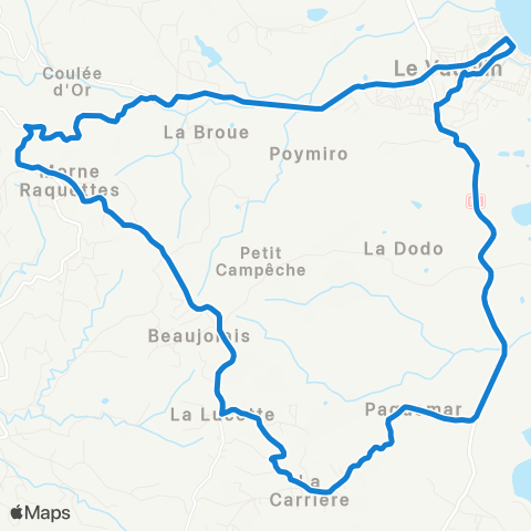 Martinique Transport - Zone Sud 37 map