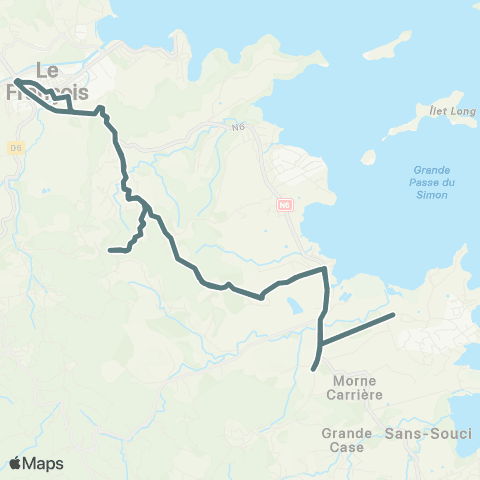 Martinique Transport - Zone Sud 52 map