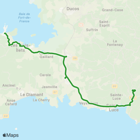 Martinique Transport - Zone Sud C1 map