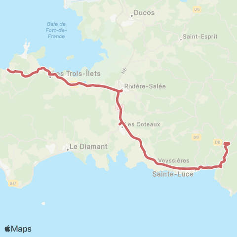 Martinique Transport - Zone Sud C2 map