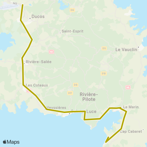 Martinique Transport - Zone Sud Exp 1 map
