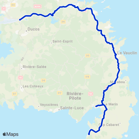 Martinique Transport - Zone Sud P1 map