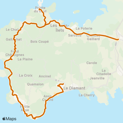 Martinique Transport - Zone Sud P3a map