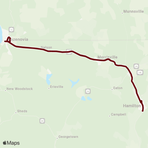 Madison Transit Services Hamilton Morrisville Nelson Cazenovia map