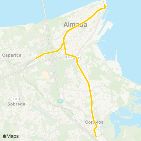 Metro Transportes do Sul Corroios - Pragal map