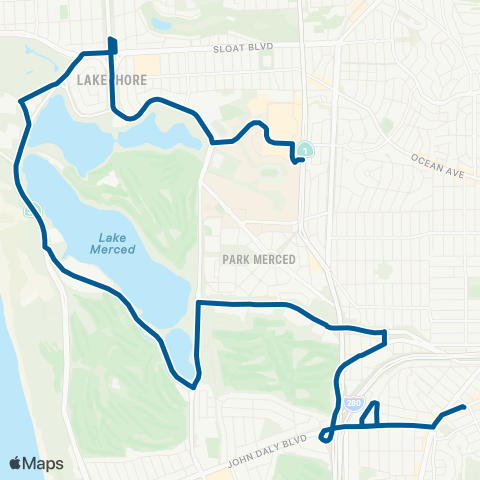 Muni Lake Merced map