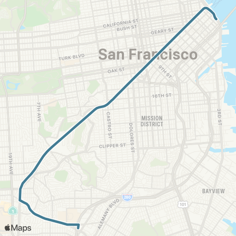 Muni Ingleside map