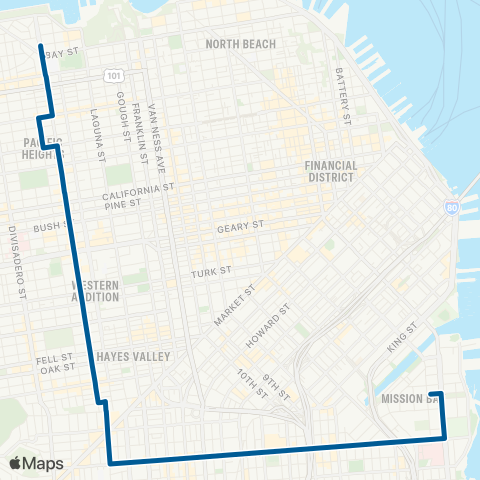 Muni Fillmore map