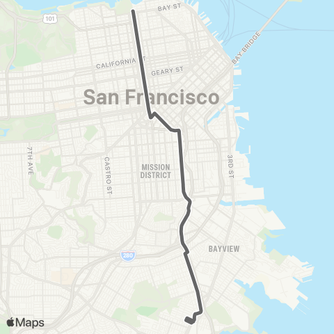 Muni San Bruno Owl map