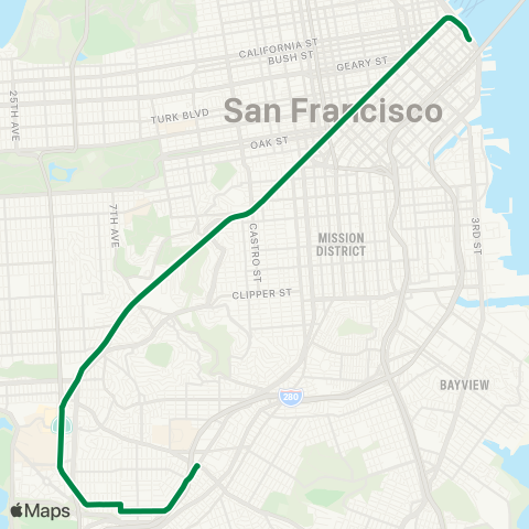 Muni Ocean View map