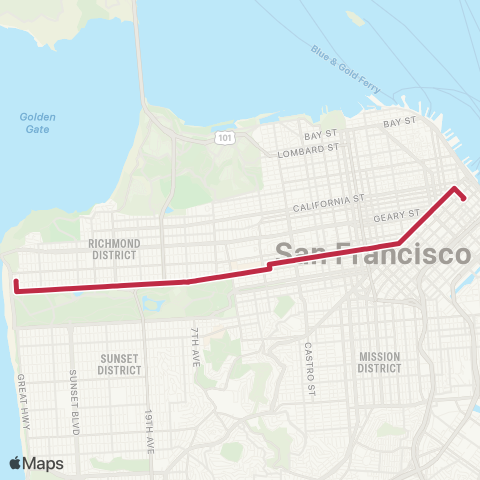 Muni Fulton Rapid map