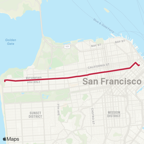 Muni Geary Rapid map