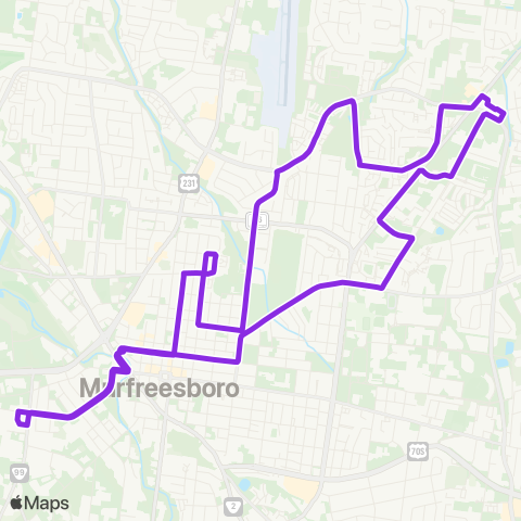 Murfreesboro Transit Highland map