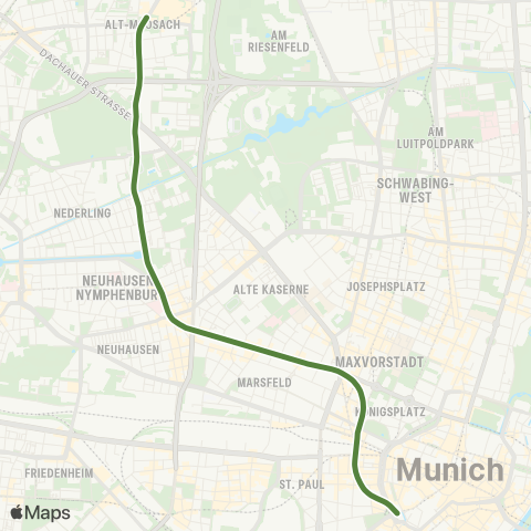 MVG Olympia-Einkaufszentrum - Hauptbahnhof - Sendlinger Tor - Innsbrucker Ring - Neuperlach Zentrum map