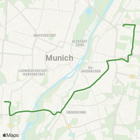 MVG Harras - Candidplatz - Ostbahnhof - Arabellapark map