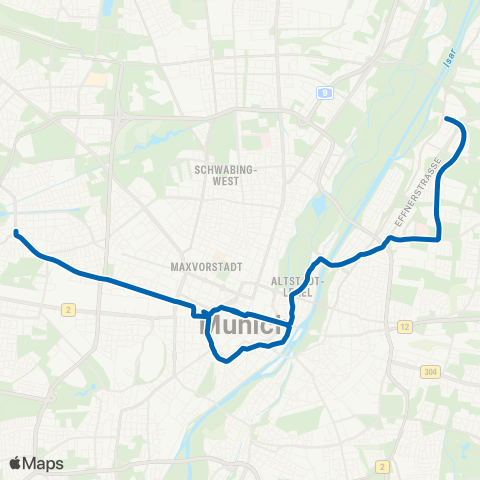MVG Romanplatz-Effnerplatz map