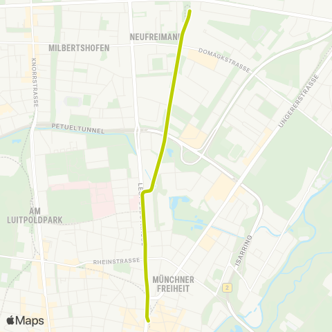 MVG Schwabing Nord-Münchner Freiheit map