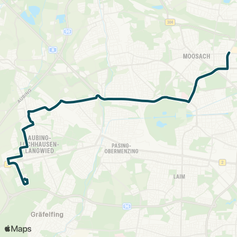MVG Freiham, Möbel Höffner - Langwied Bf. - Blutenburg - Amalienburgstraße - Georg-Brauchle-Ring - Olympia-Einkaufszentrum map
