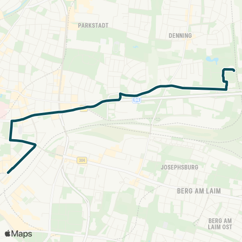 MVG Ostbahnhof (Post) - Vogelweideplatz - Zamilapark map