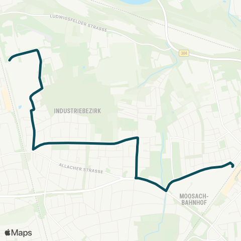 MVG Allach Bf. - Krautheimstr. - Moosach Bf. - OEZ - Dessauerstr. map