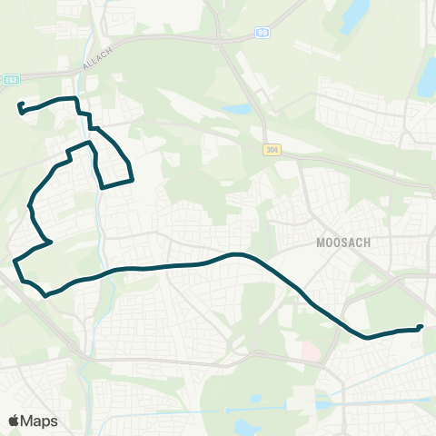 MVG Augustenfelder Str. - Allach Bf. - Untermenzing Bf. - Westfriedhof map