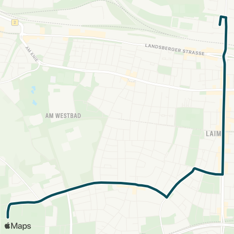 MVG Wastl-Witt-Straße - Laimer Platz - Laim Bf. - Nymphenburg Süd map