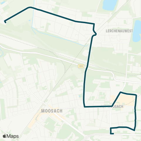 MVG Ludwigsfeld (Campingplatz) - Fasanerie Bf. - OEZ - Georg-Brauchle-Ring map