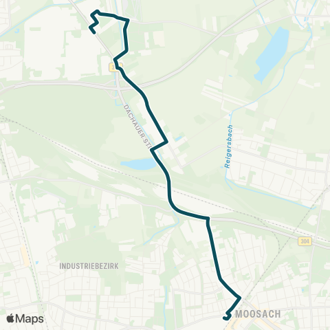 MVG Karlsfelder Straße - Rangierbahnhof - Moosach Bf. map