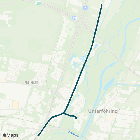MVG (Dirnismaning, Kranzberger Allee - ) Wallnerstraße - Bayer. Rundfunk - Studentenstadt map