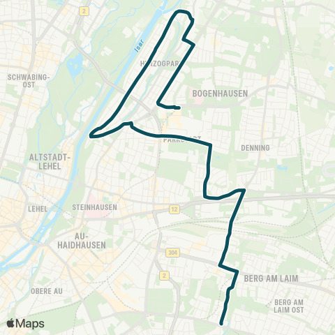 MVG Arabellapark - Rümelinstraße - Herkomerplatz - Richard-Strauss-Str. - Berg am Laim Bf. - Josephsburg - Michaelibad map