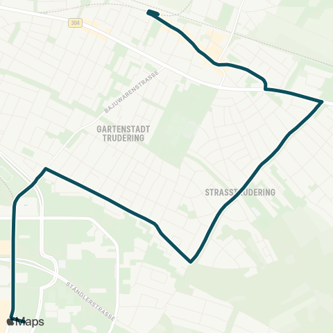 MVG Trudering Bf. - Am Hochacker - Quiddestr. - Neuperlach Zentrum map