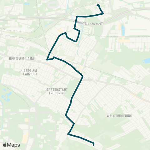 MVG Riem Bf. - Moosfeld Gewerbegebiet - Trudering - Nauestr. map