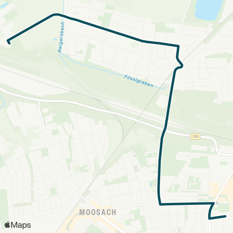 MVG Karlsfeld, Gartenstr. - Fasanerie Bf. - Olympia-Einkaufszentrum - Westfriedhof map