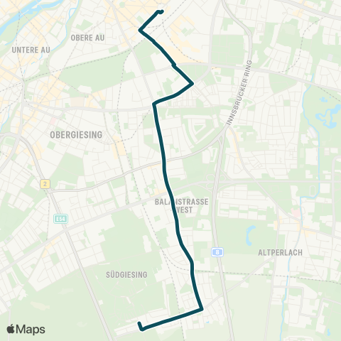 MVG Ostbahnhof - Karl-Preis-Platz - Balanstraße - Kiefernstraße map