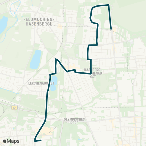 MVG Dülferstraße - Hasenbergl - Max-Wönner-Straße - OEZ - Dessauerstr. map