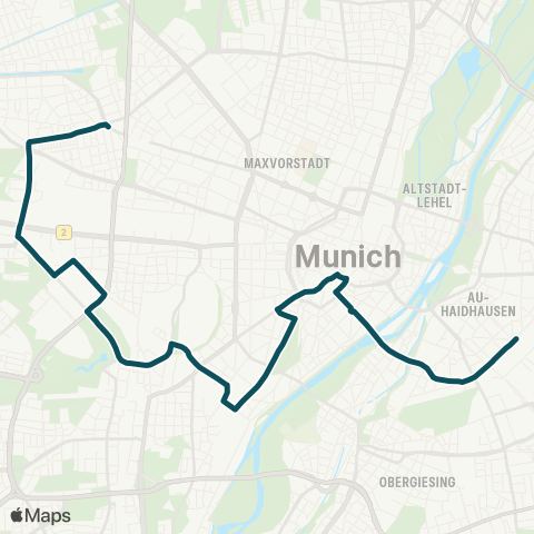 MVG Rotkreuzplatz - Heimeranplatz - Poccistr. - Sendlinger Tor - Ostbahnhof map
