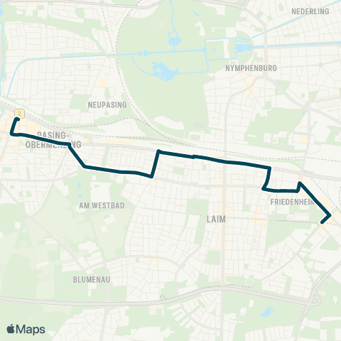MVG Pasing Bf. - Westendstraße map