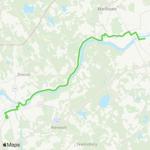 Meva Transit Lawrence - Lowell map