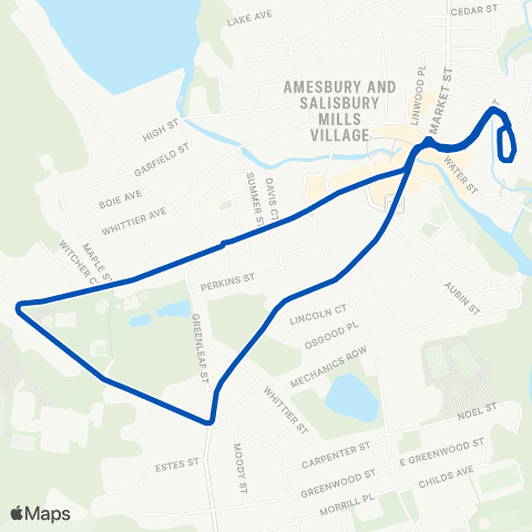 Meva Transit 30 Amesbury Town Park map