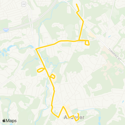 Meva Transit Andover Shuttle map